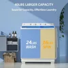 Washing Machine, 40Lbs Twin Tub Laundry with Built-in Drain Pump, Semi-Automatic Washer & Spinner, Portable Washing Machine 3