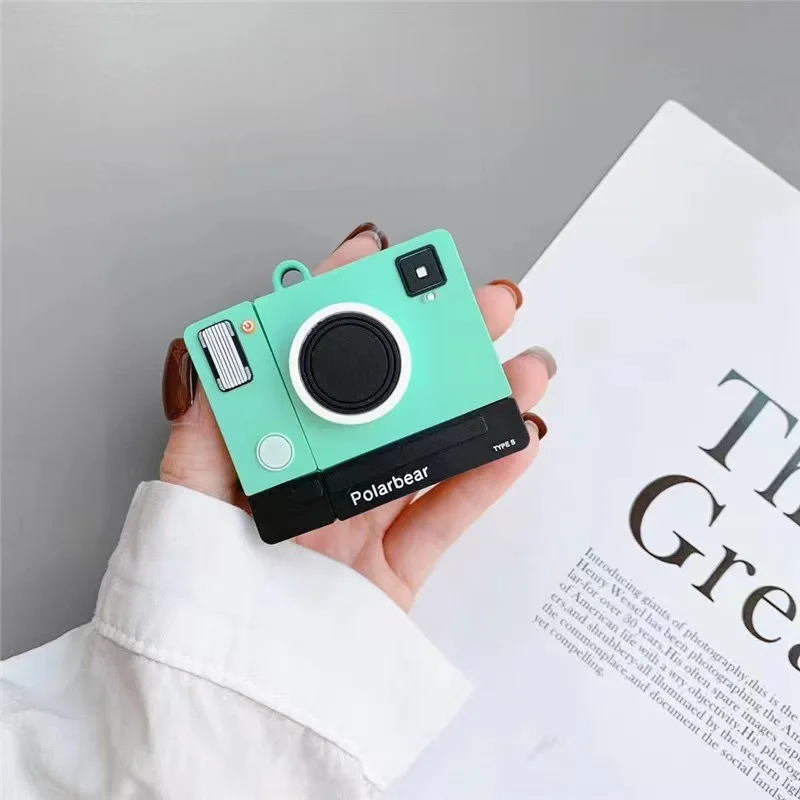 

Cartoon Camera Green Earphone Cases For Apple AirPods 1 2 3 Pro2 Air pods Pro Silicone Wireless Bluetooth Headphones Cover