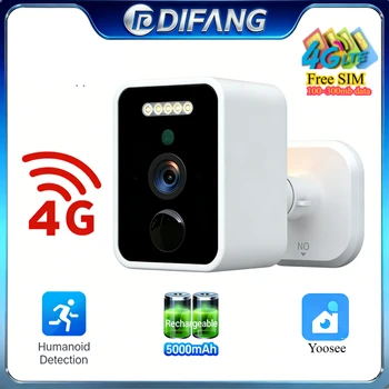 Wire-Free Yoosee 4G SIM Card Camera 5000mAh Mini Wireless Security Camera Outdoor IP Cam Yoosee Waterproof 4G Cam Wireless Cam 1