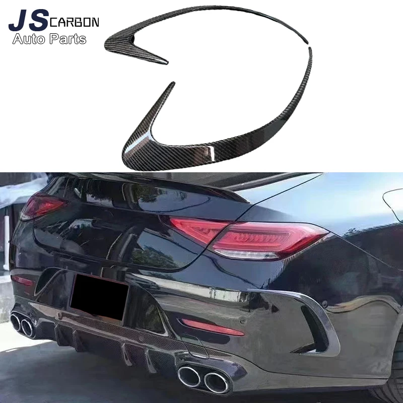 

For Mercedes Benz CLS Class C257 2018+ Carbon Fiber Car rear wind knife Rear Bumper Spoiler Spliteer Flank Cover Body Kit