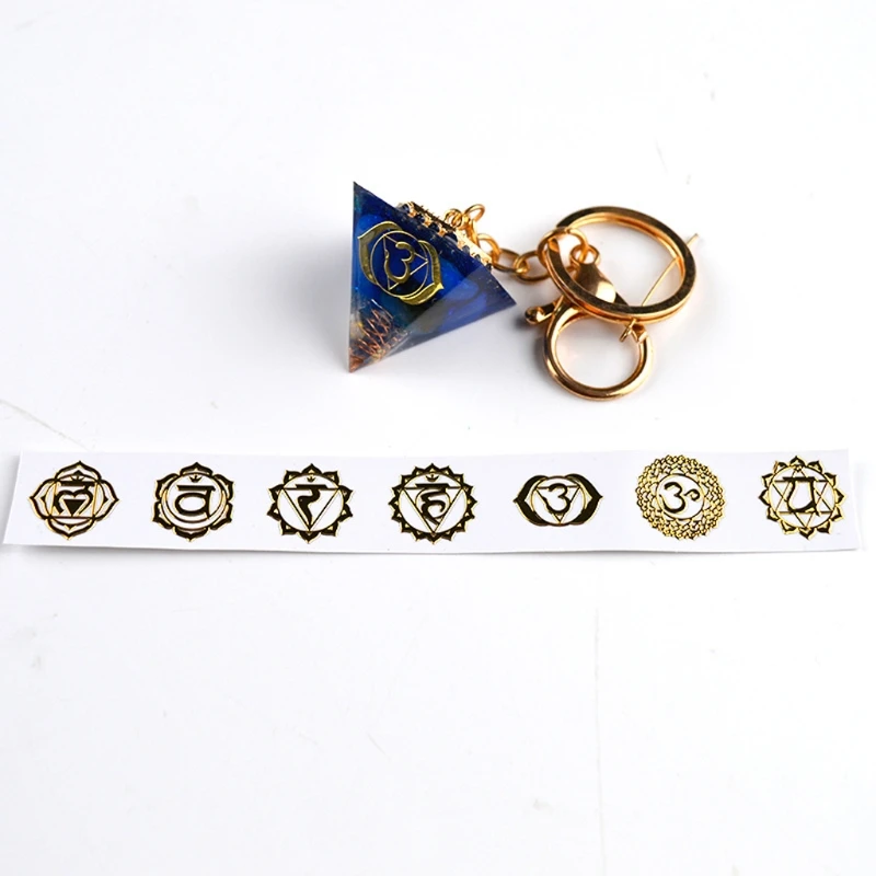 Geometry Copper Orgonite Stickers Energy Tower Material Flower Life Tree Chakra Stickers for Epoxy Resin Scrapbook Craft