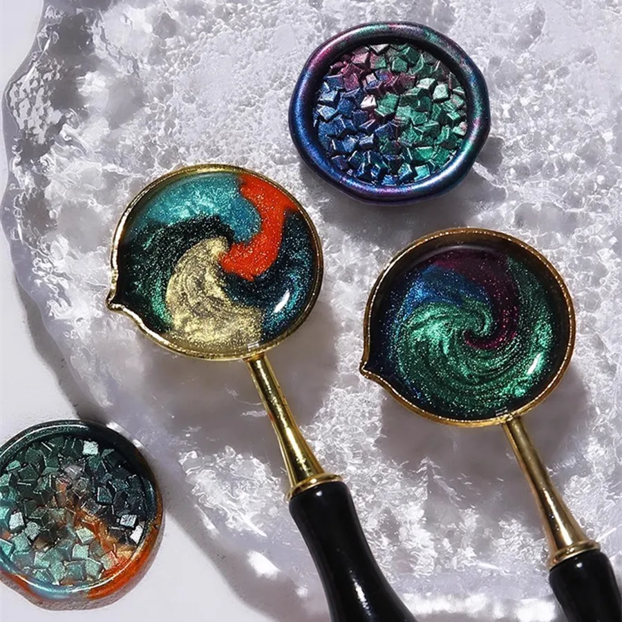 100 Stück/Beutel Aurora Sonnenblume, gemischte Farben, Siegelwachsperlen, für Hochzeitseinladungen, Umschläge, Wein-Geschenkverpackungen – Detail 6