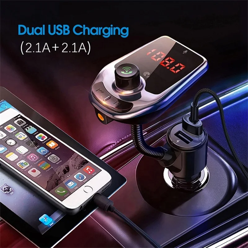 

Автомобильное зарядное устройство D5, Bluetooth автомобильный адаптер, Bluetooth передатчик для автомобильного MP3-плеера, Fm-передатчик, приемник