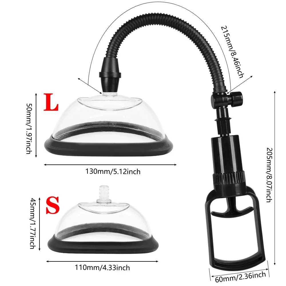 Manual Pussy Pump Female Sucking Breast Nipple Massager Vacuum Suction Vagina Clit Stimulator Enlarged Adult Sex Toys for Women