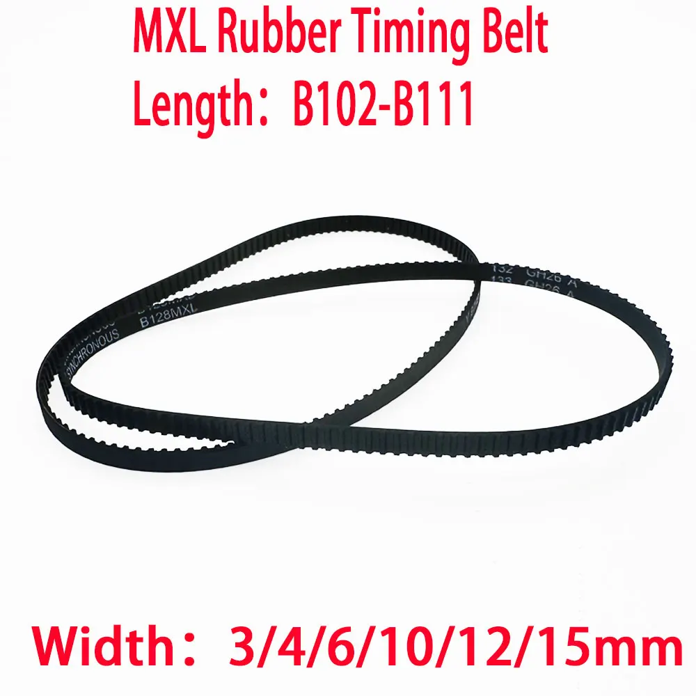 

MXL Timing Closed-loop Rubber Trapezoidal Tooth Synchronous BeltB102 103 104 105 106 107 108 109 110 111Width3 4 6 10 12 15mm