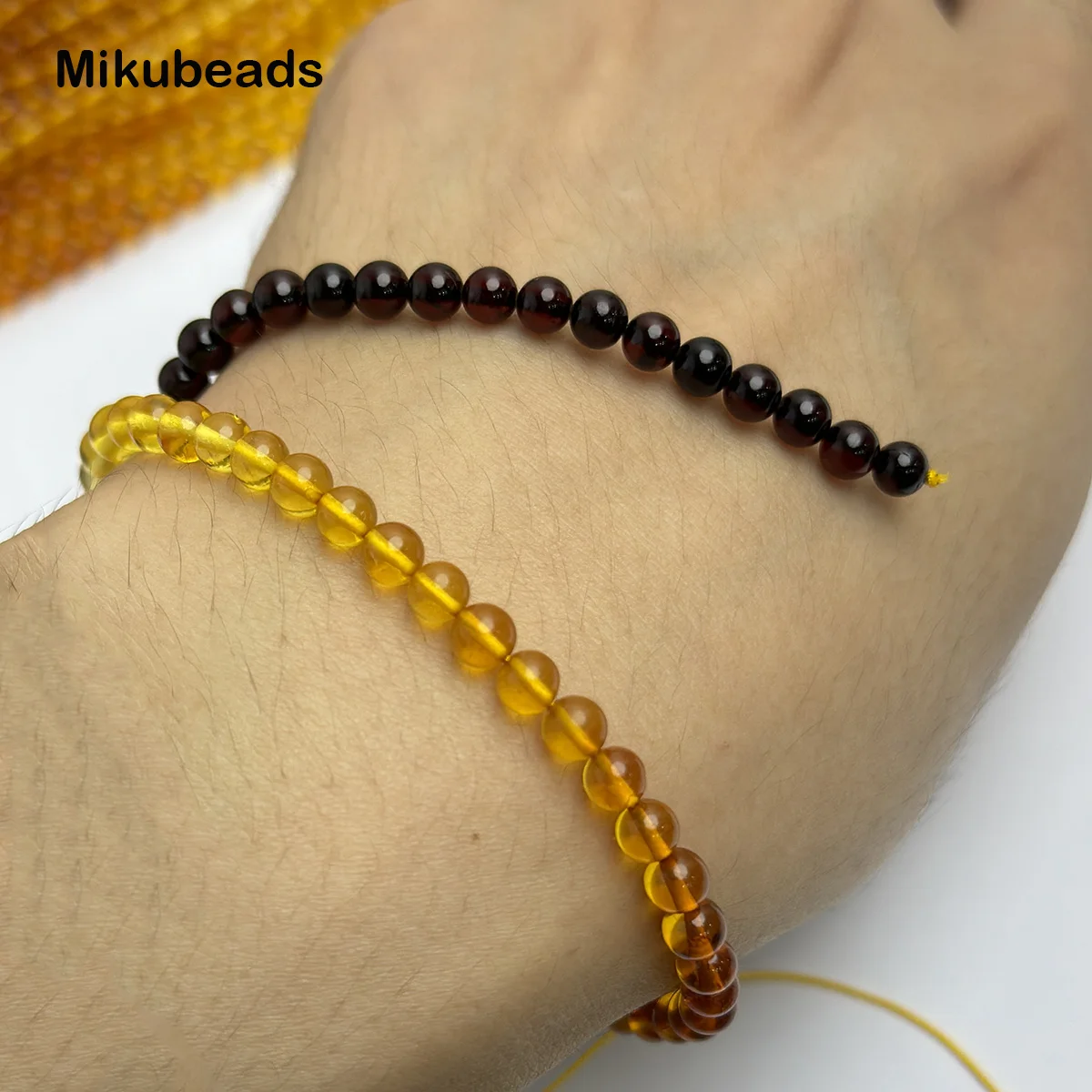 Wholesale Natural 4mm Baltic Sea Amber Smooth Round Loose Beads For Making Jewelry DIY Necklace Bracelet Accessories 5