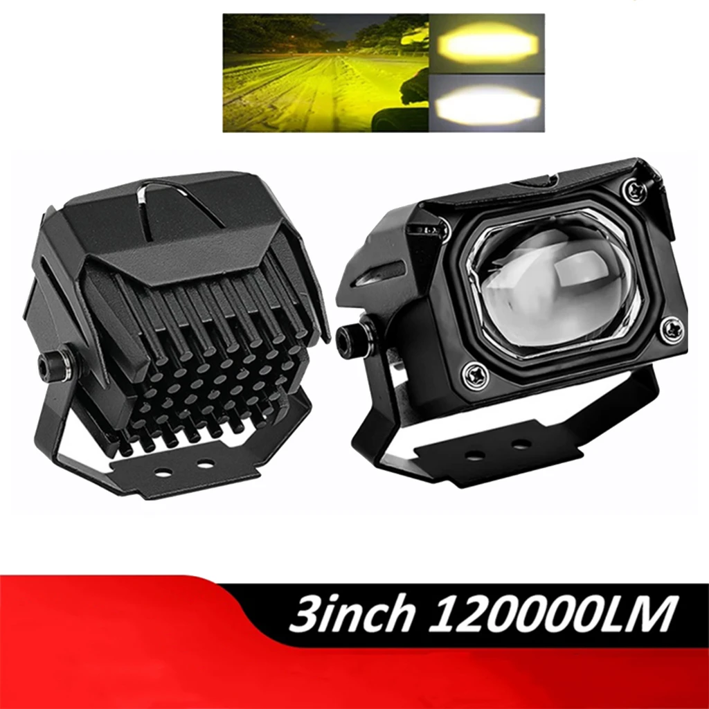 Motorcycle Headlight Mini Driving Light V7 LED Hi/Lo Beam Spotlights