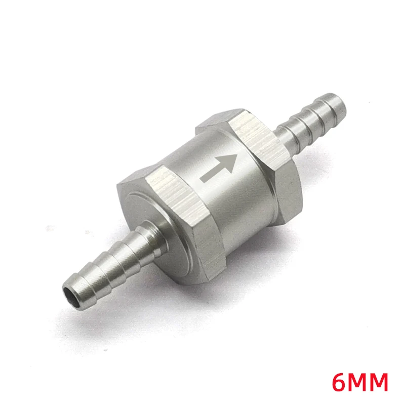 6mm One Way Fuel Line Check Valve Non Return Diesel Aluminium 1/4" 6mm