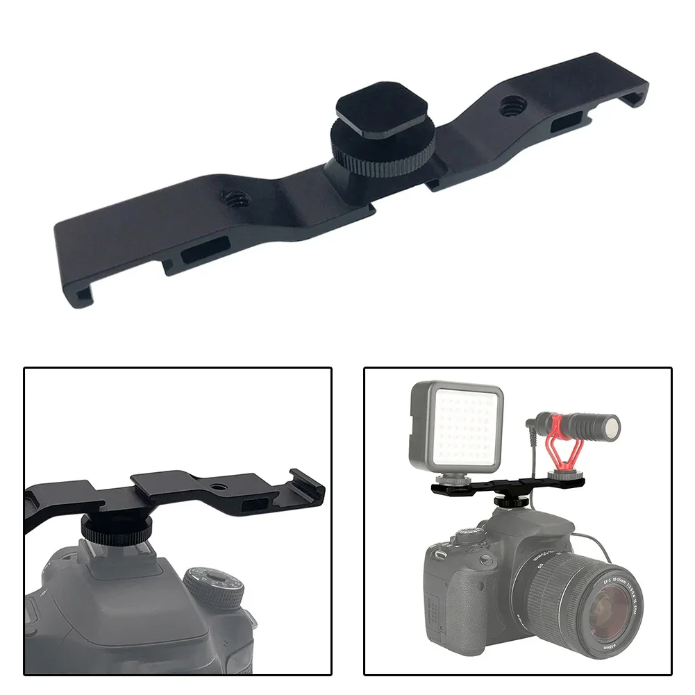 Camera Cold Shoe Mount Adapter Extension Vlog Camera Bracket Bar Aluminum Alloy Hot Boot Base For DSLR Flash Accessories