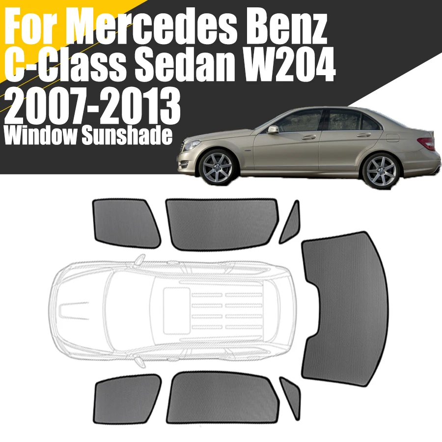 

Магнитный автомобильный солнцезащитный козырек на заказ для Mercedes Benz C Class Sedan W204 2007-2013, занавеска на переднее ветровое стекло, сетчатая рамка, занавеска