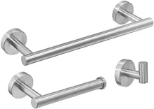 

Bathroom Towel Rack/Toilet Paper Holder/Hook Hook, Stainless Steel Bathroom Accessories, Matte Finish Three-piece Set Nickel