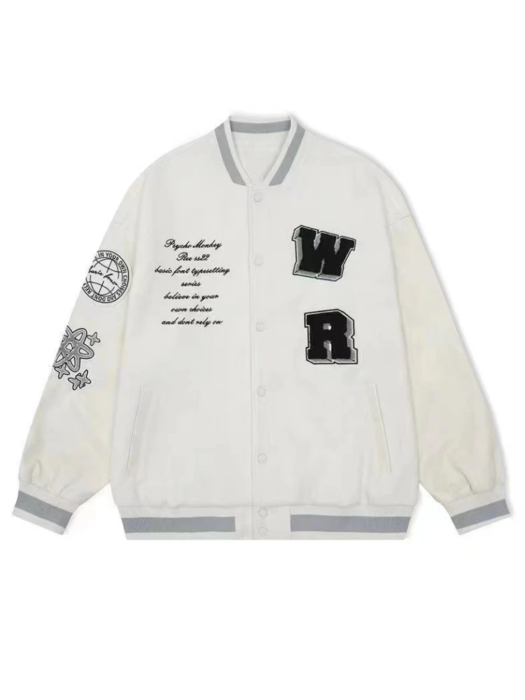Fashion Retro Baseball Jacket For Women Hiphop American High Street