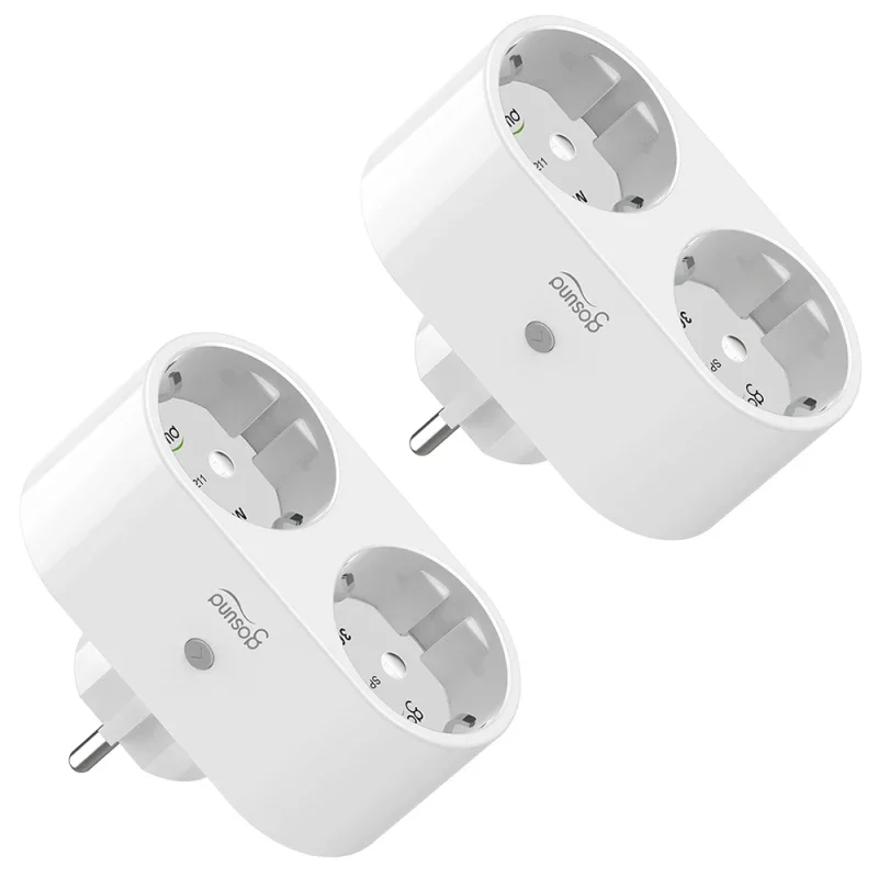 

WiFi Dual Socket Switch Smart Plug 16A /Smart Life/TUYA Remote Timing Voice Control Works With Alexa Google Home