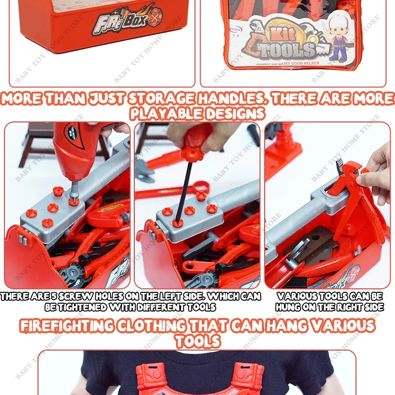 Kids Toolbox Toy Set Pretend Play Early Education Engineer Simulation Repair Electric Drill Screwdriver Tool Box Toys Gifts