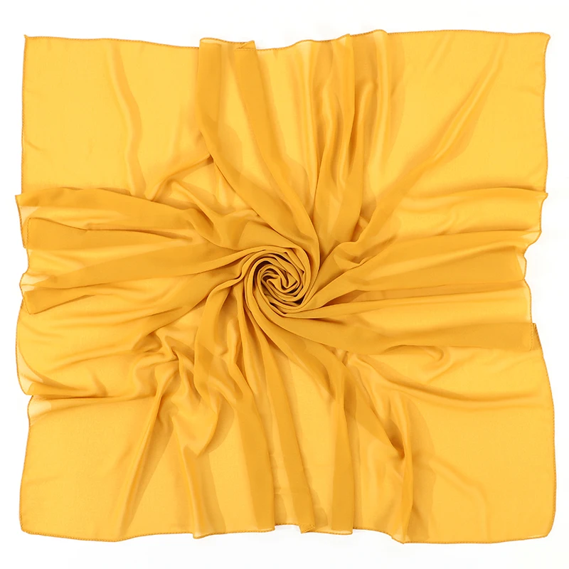 110X110CM Headwrap Schwere Chiffon Quadrat Schal Muslimischen Hijabs Frauen Underscarf Mode Casual Look Einfarbig Tudung Bawl – Detail 21