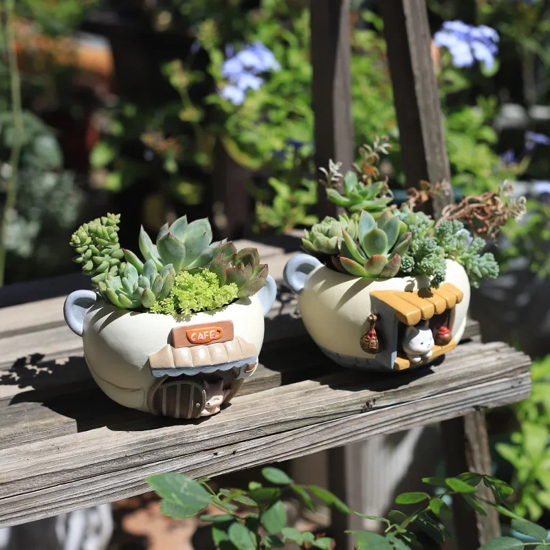 Kawaii Cat Cafe Decorative Flower Planter Holder - Special Edition
