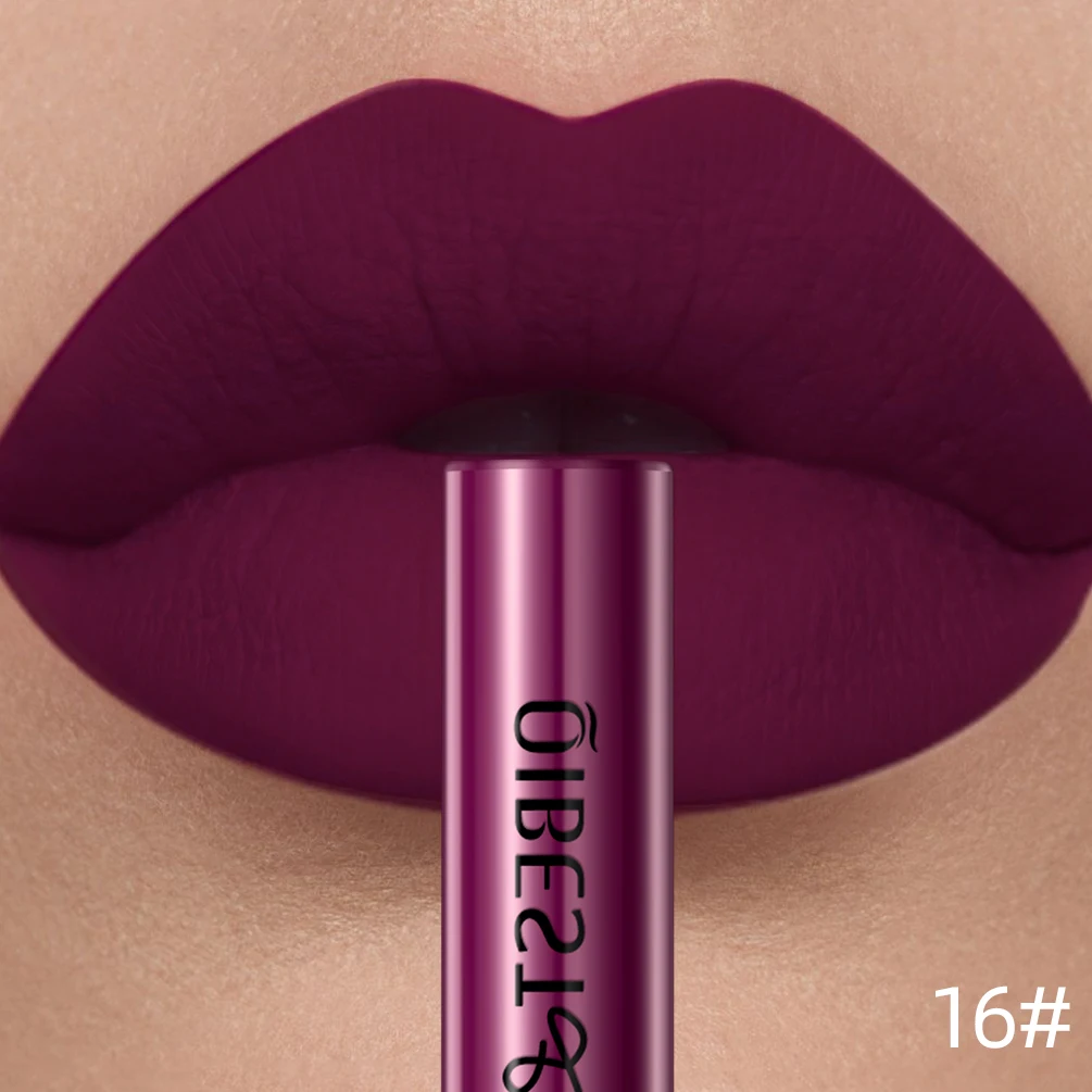 QIBEST Matte Liquid Lipstick Waterproof Long Lasting Velvet Lip Gloss Tint Tube Matte Nude Pigment Red Lipgloss Lips Makeup 1