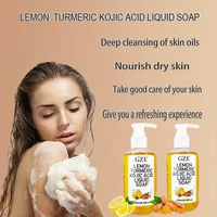 Greflective Glow Lemon Curmeric Kojic Acid Liquid Regina-Nettoyant pour la peau doux, éclaircissant et nourrissant, Curmeric 2