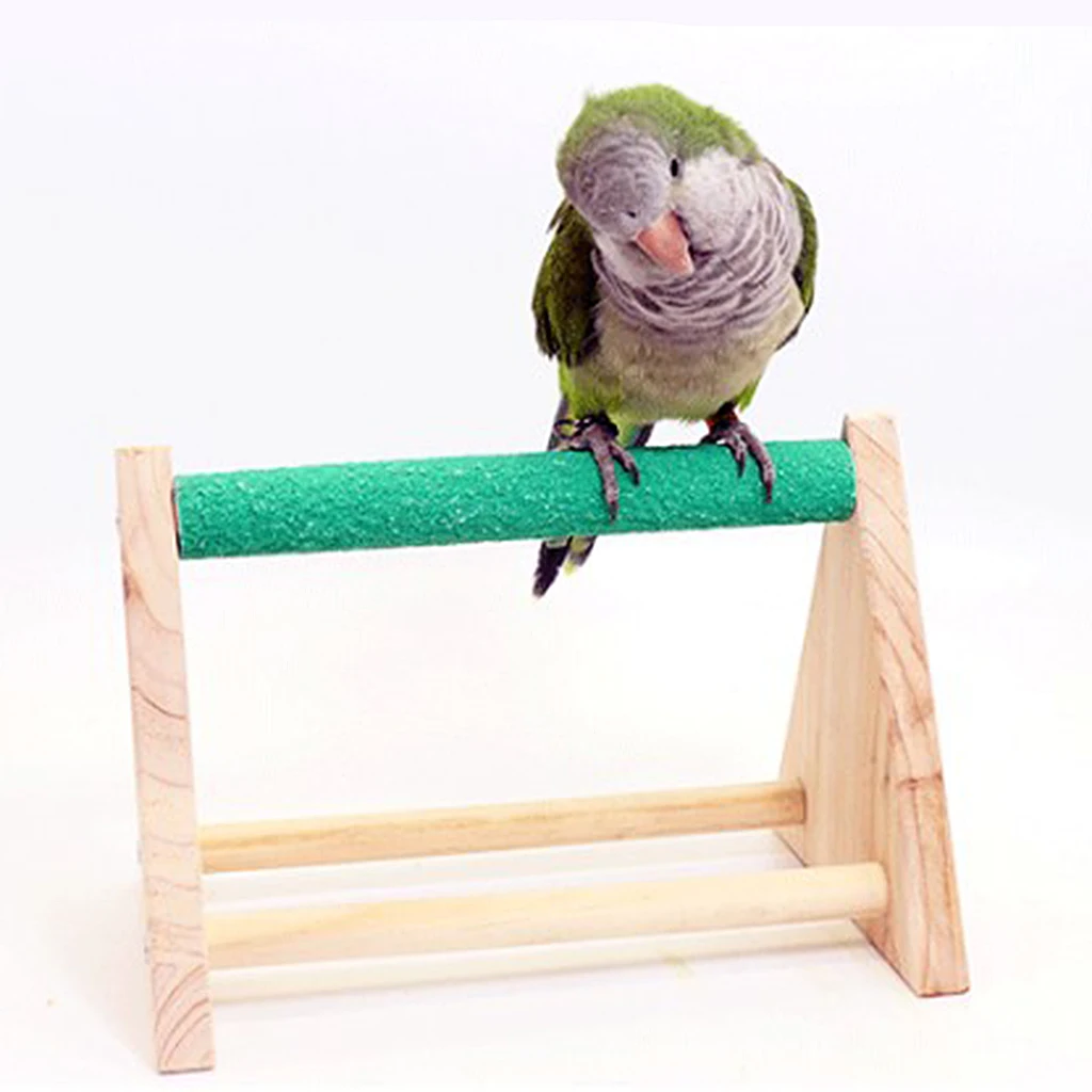 Wooden Pet Birds Parrots Perch Platform Tabletop Cage Grinding Playground Toys for Lovebirds Macaws Cockatoo Chicken Hens