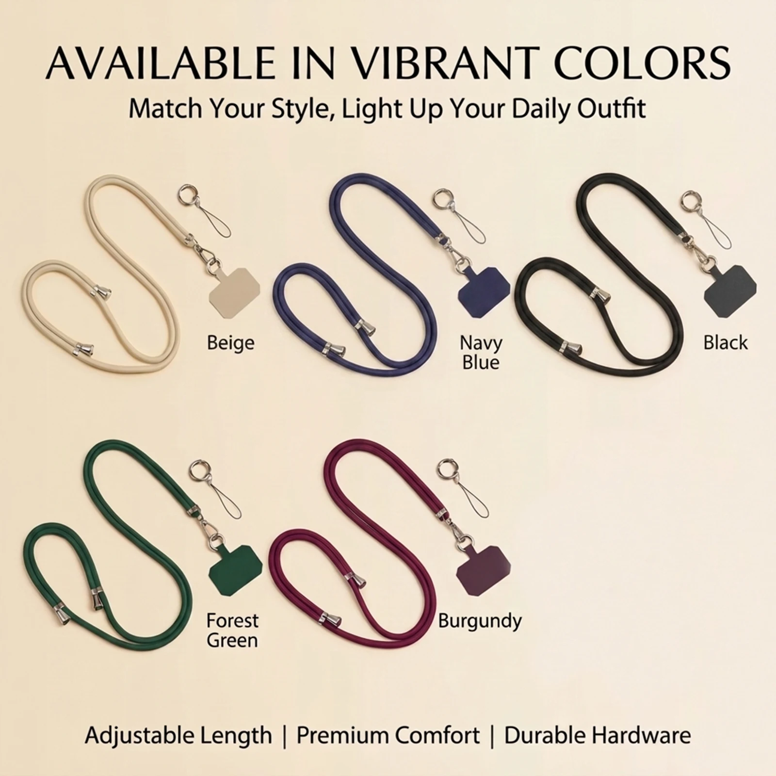 Universal Crossbody Lanyard Necklace Strap with Adjustable Anti-Lost Clip