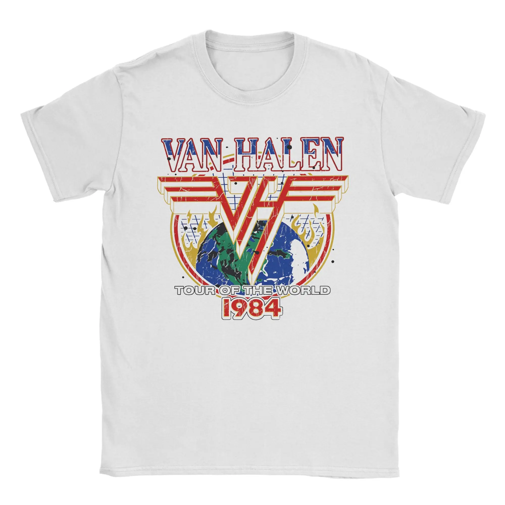 Van Halen Rockmusik-Band Logo T-Shirt Herren Ästhetische T-Shirts Strand Rundhals Freizeit-Tees Individuelles Logo Übergroße Oberteile