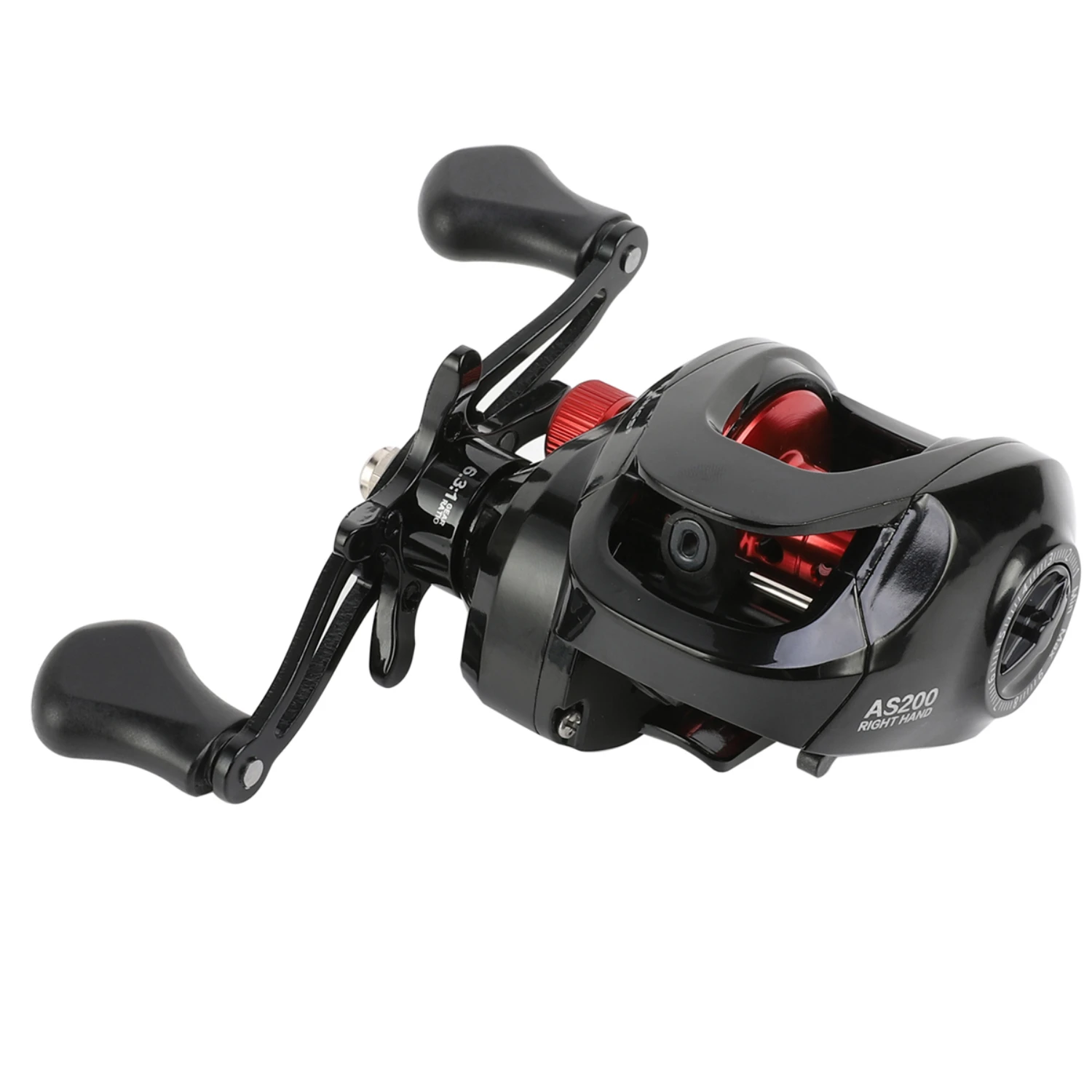 

Metal Spool Baitcasting Fishing Reel with Max 8kg Drag, Red Left/Right handed for Saltwater/Freshwater, Ideal for Perch Pike Bas