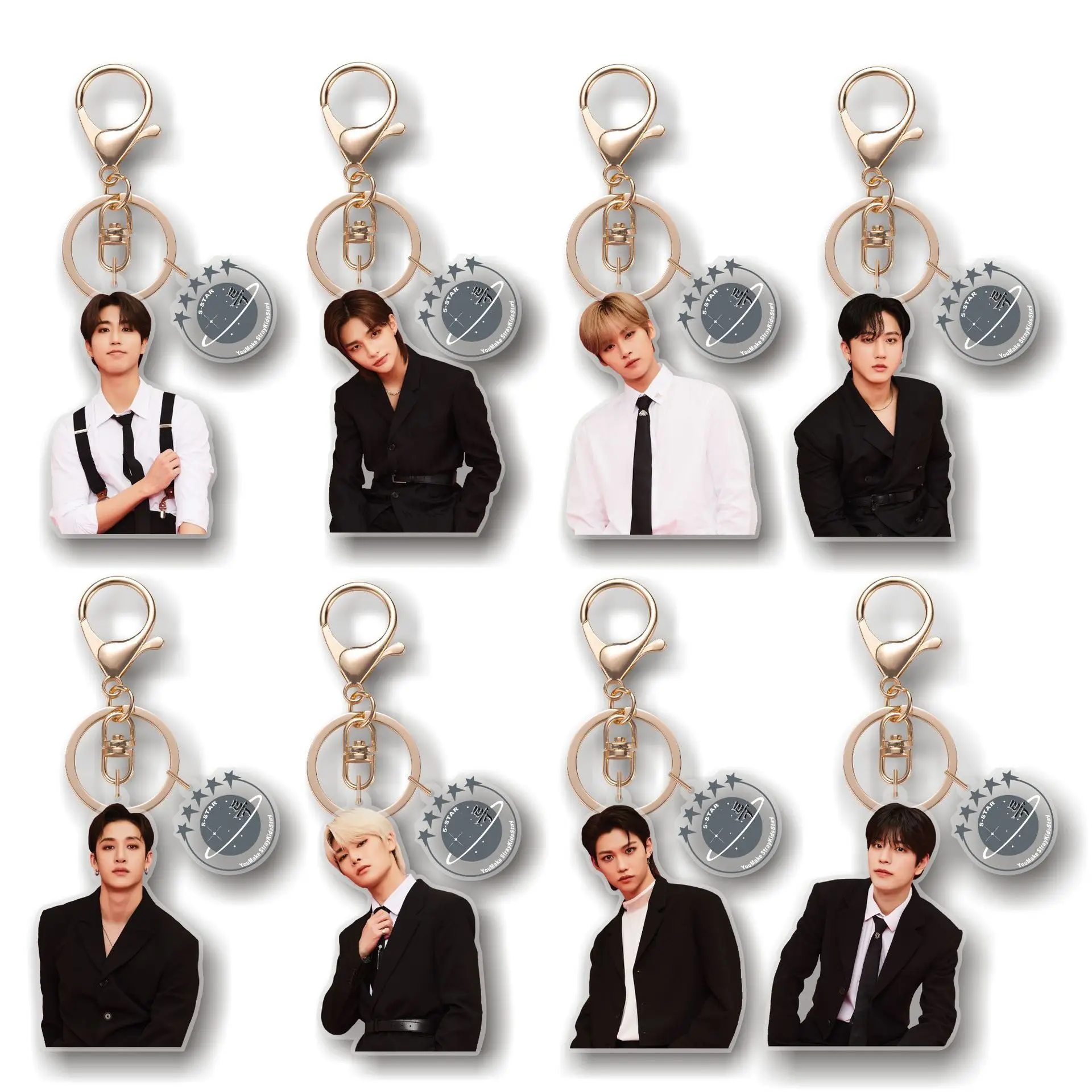

KPOP Stray Kids Album 5STAR Keychain Felix HyunJin HD Half-Body Photo Printed Acrylic Keyring Pendant Bag Accessories Fans Gift
