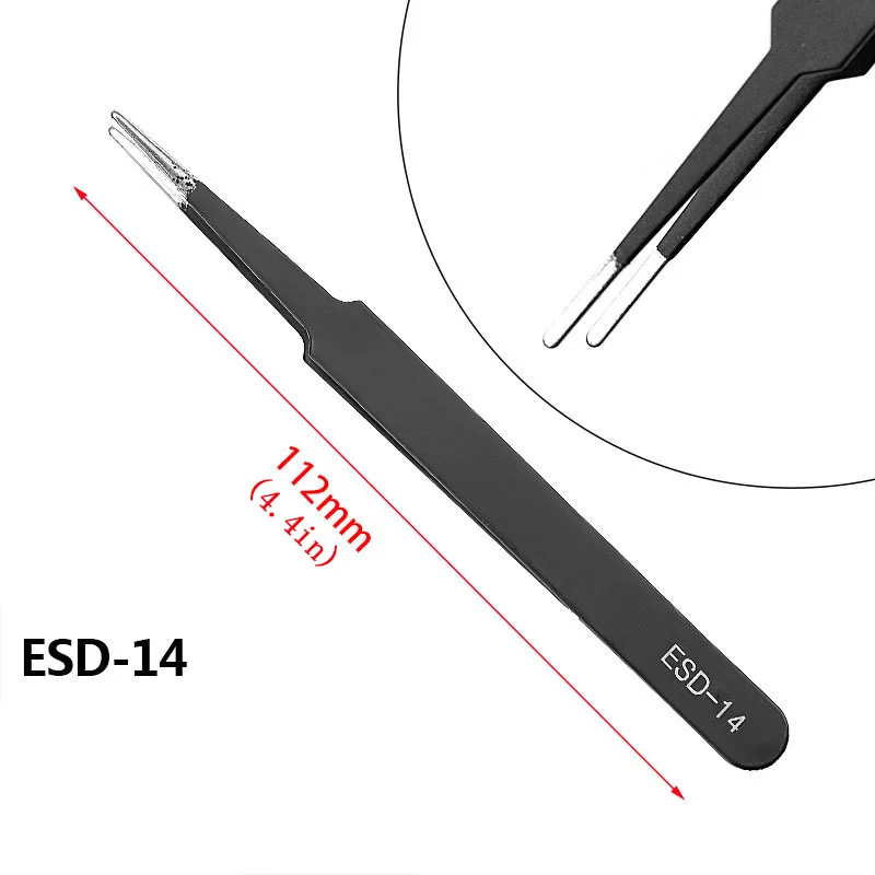 Precision Anti-Static Stainless Steel Tweezers Set Image 4