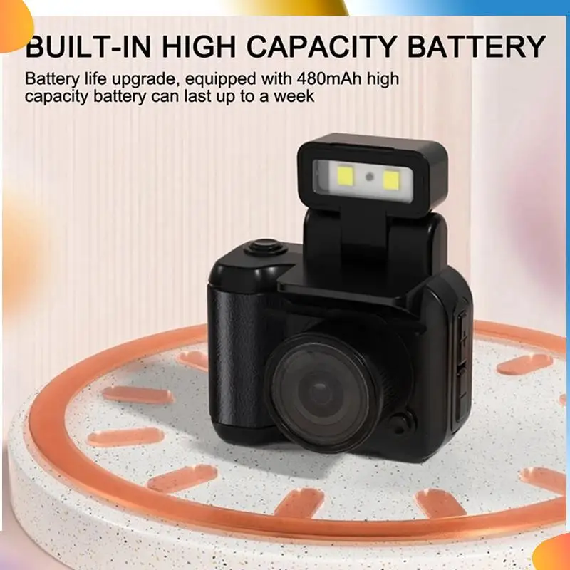 B48A Mini SLR Style Camera Cmos 32GB With Flash Light & Charging Dock Portable Video Recorder DV 1080P With LCD Screen 2