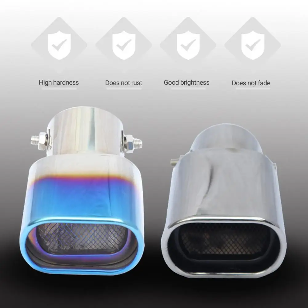 

Sturdy Exhaust Muffler Two Types Exhaust Tail Tube Anti Ultraviolet Stainless Steel Car Square Rear Exhaust Tip Rustproof