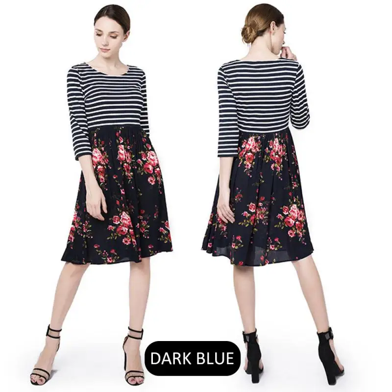 Women's Dresses Printed V-neck Long-sleeved Cotton Printed A-line Skirt Stitching Belt Skirt Spring And Summer Female Dress tennis skirt outfits