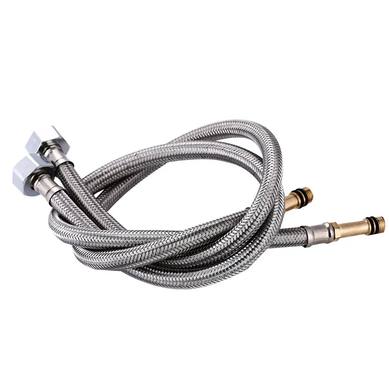 Torneira da Cozinha do Banheiro Conector Trançado Mangueira de Abastecimento de Aço Inoxidável Bacia da Tubulação de Entrada Água Quente e Fria g1 2 Peças 60 80cm