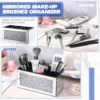 Glass Mirrored Organiser Crushed Diamond Makeup Brush Holder Organizer Remote Control Holder Container Accessories Desktop Decor 4