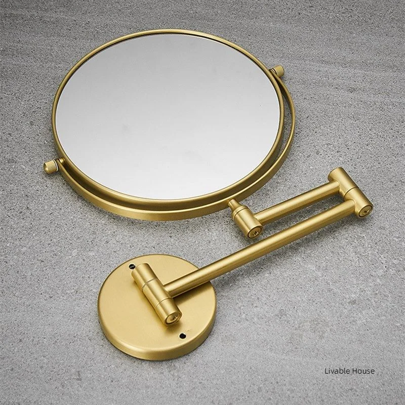 Bathroom Makeup Mirror Wall Hanging Double Sided Mirror Black Gold Telescopic Mirrors for hotel Aluminum Folding Beauty Mirrors 5