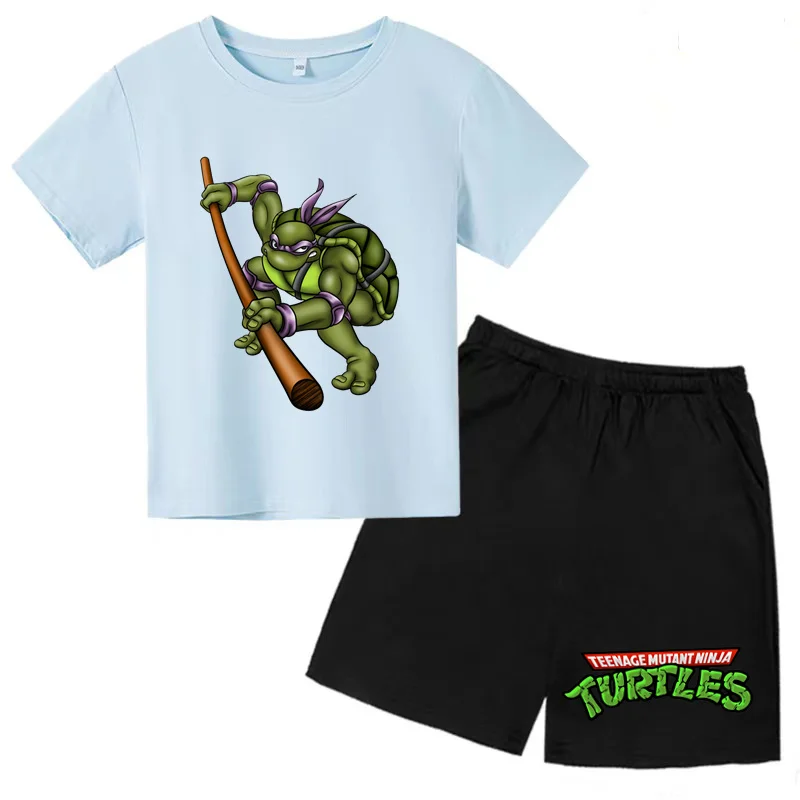 Kids' Tracksuit T-shirt 3-13 Years Old Summer Short Sleeve T-shirt Shorts Boys Girls Cartoon Animated Graphics Charming Set