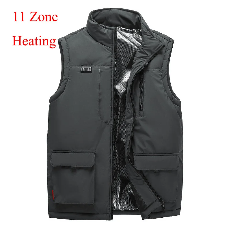 

11 Zone Electric Heated Vest Jackets USB Electric Heating New Dual-mode Cotton Coat Hunting Thermal Warmer Jacket Winter Outdoor