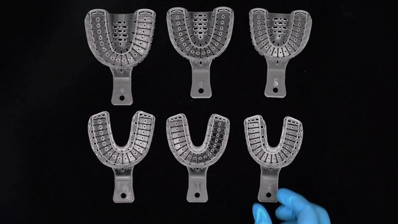 Mascherina Sbiancamento Denti 12 Vassoi Per Stampa Dentale Autoclavabili - Plastica Perforata, Colore Blu, Marca Easyinsmile Vassoi Stampo Dentale - Foto 2