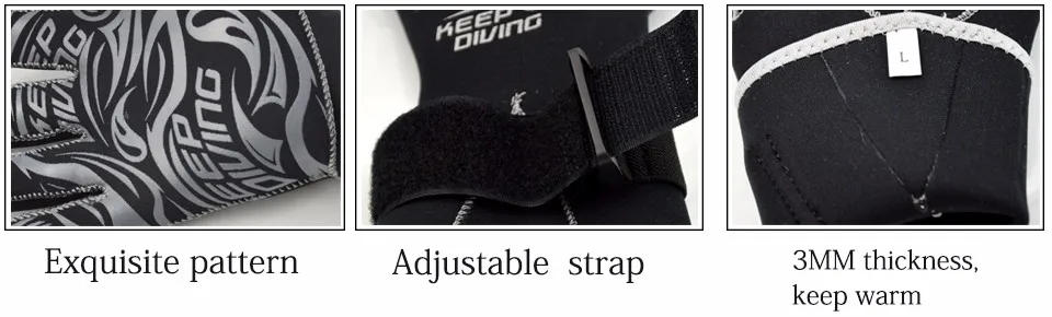 KEEP DIVING 3 mm echte Neopren-Handschuhe, kratzfest und warm halten zum Tauchen, Winter, Schwimmen, Speerfischen, Kajakfahren, Surfen – Detail 6