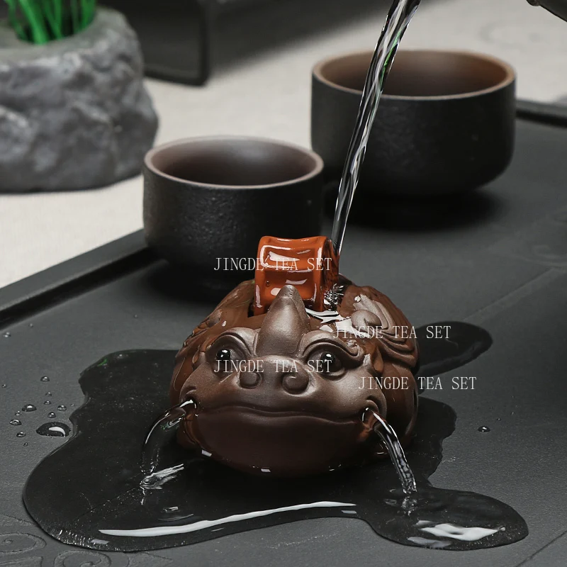 Pixiu Water Spray Tea Pet Home Chinese Desktop Decoration Ornaments Purple Clay Tea Play Tea Ceremony Accessories Teaset