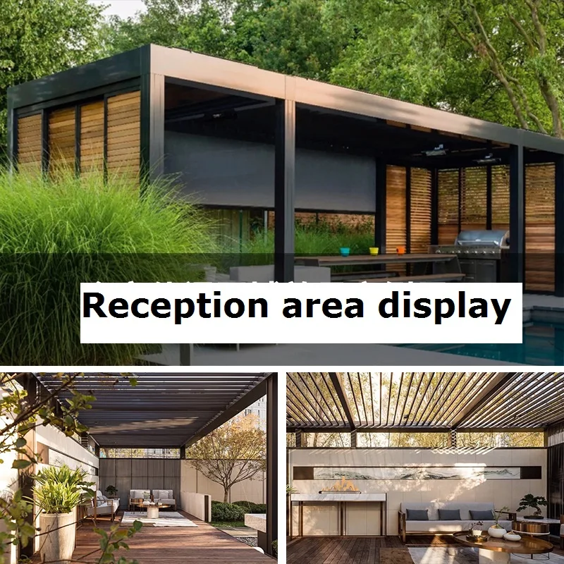 Giardino Baldacchino Barbecue Gazebo Copertura Impermeabile Auto Louvere Tetto Campeggio Piscina Sun Shelter Gazebo