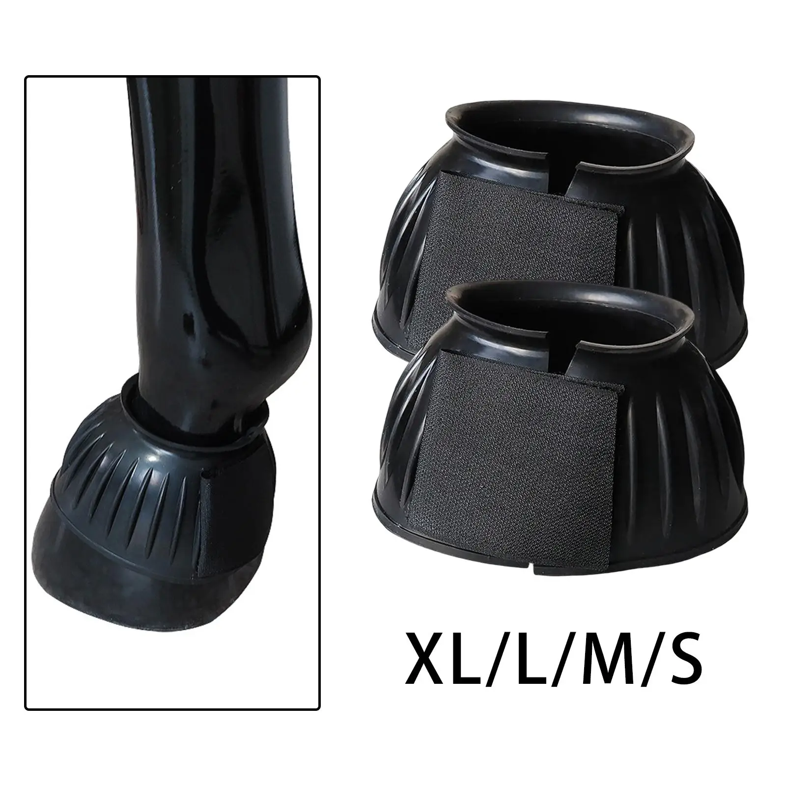 2x Horse Bell Boots Overreach Boot Durable Hoof Protector for Horses Equestrian Equipment