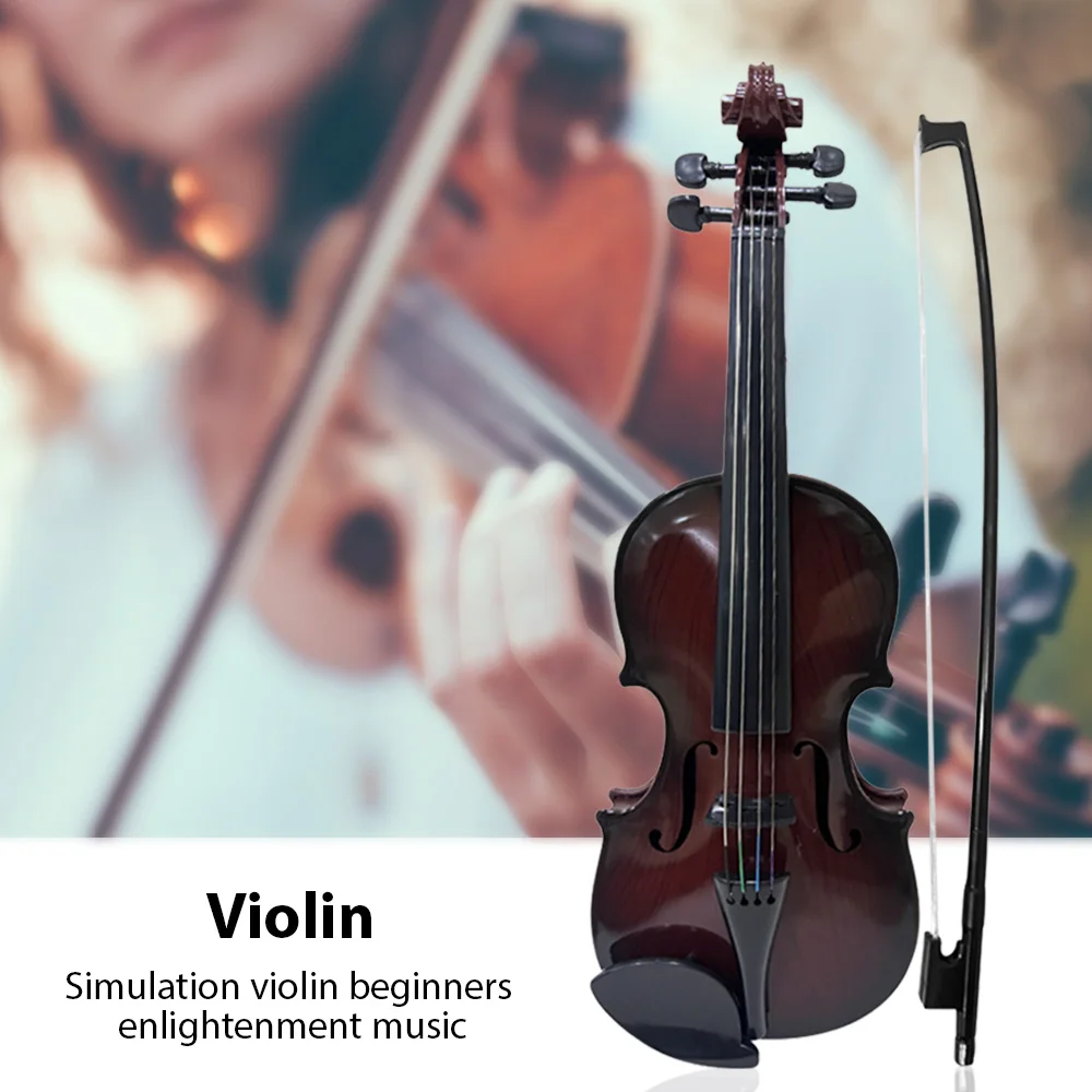 Simulated Violin Music Practice Violin Kit for Beginners Musical Instrument Exquisite Workmanship Performance Props Gifts acoustic violin plastic violin ornament