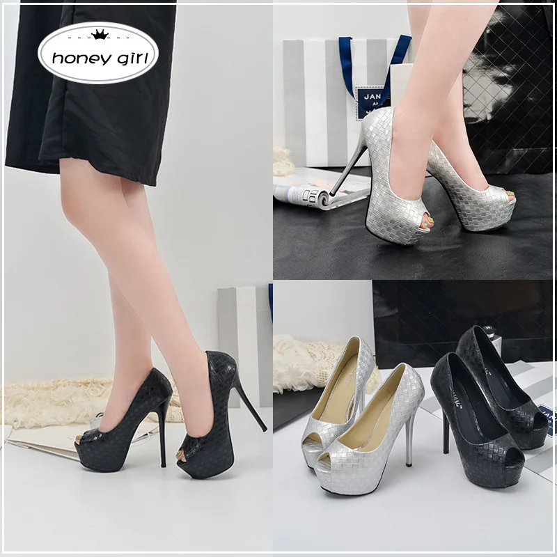 En 2022, tacones altos negros y plateados, tacones altos para mujer, telas  simples con cojines y aberturas se usarán para oficinas y|Zapatos de tacón  de mujer| - AliExpress