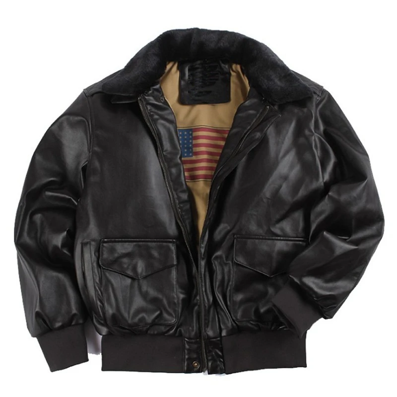 Retro Oversized Motorcycle Jacket American Air Force Pu Leather Jacket Male Female Pilots Couple Leather Motorcycle Jackets Gift