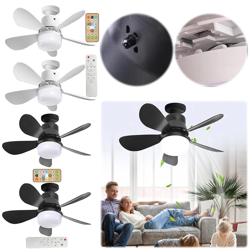 30W LED Bulb Ceiling Fan Remote Control Chandelier Ceiling Fan 3 Speeds Indoor Ceiling Fan Light for Bedroom Living Room Kitchen