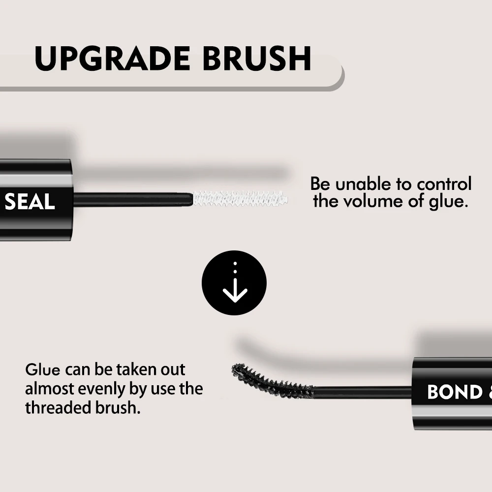 EASITENSION Glue False Eyelashes New Double Heads 2 In 1 Bond and Seal Lash Glue ,Waterproof Long Lasting 2