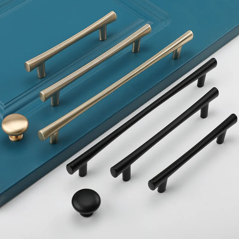 Golden Bedroom Door Handle Black Zinc Alloy Single Hole