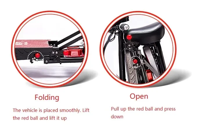 foldable four wheels dual motor mini 2 seater 10 inch folding mobility electric scooter for disabled adults bike 4 wheels S2e81a17354cf486e94aad45301d132732