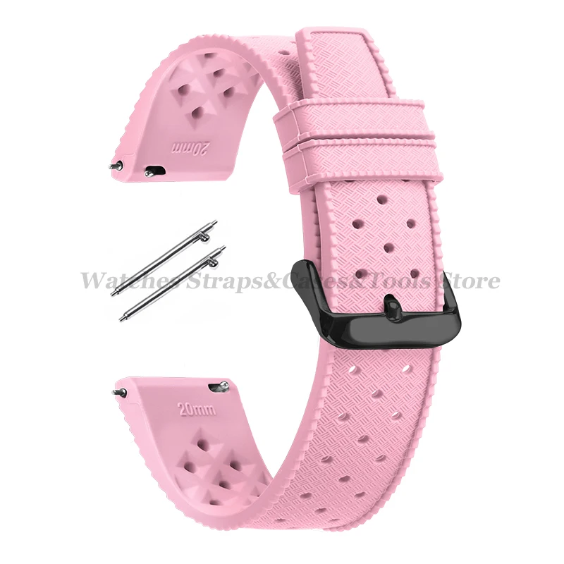 Tropical Silicone Watch Band Quick Release Strap 18mm 20mm 22mm thumbnail 2