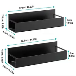 Magnetic Black Iron Kitchen Organizer and Spice Storage Rack (S and L)